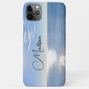 Sparkling Blue Ocean Custom Name Case-Mate iPhone Case
