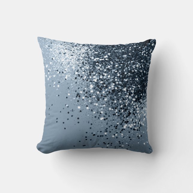 Sparkling Blue Summer Night Lady Glitter #1 Cushion (Front)