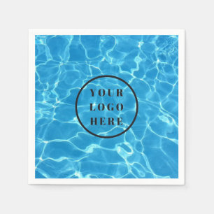 Sparkling Blue Swimming Pool Water Add Your Logo Napkin