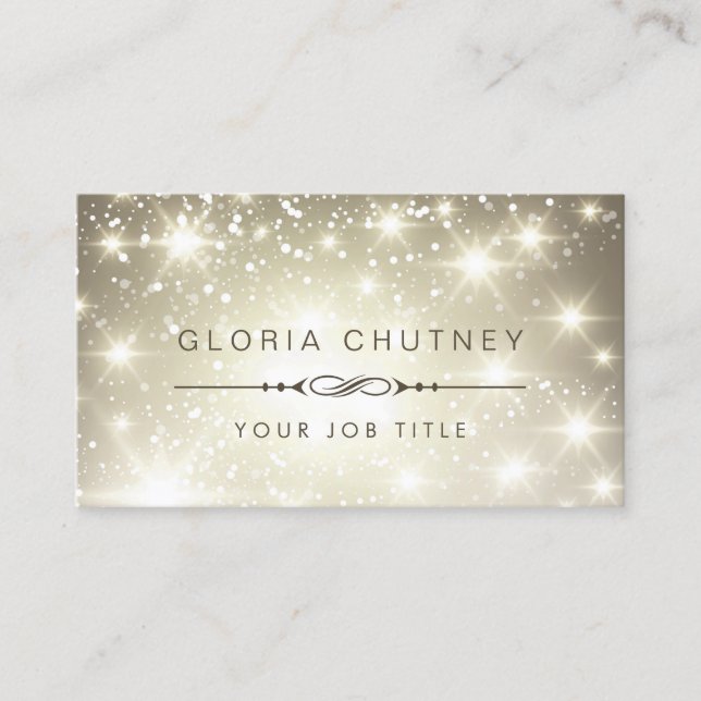 Sparkling Bokeh Glitter Appointment Card (Front)