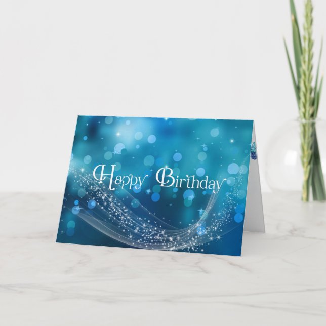 sparkling bokeh lights birthday card (Front)