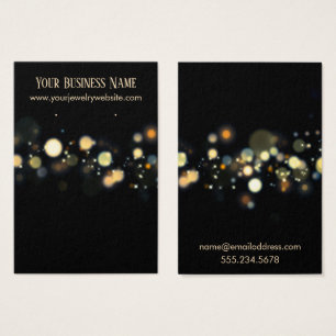 Sparkling Bokeh over Black Earring Display Cards