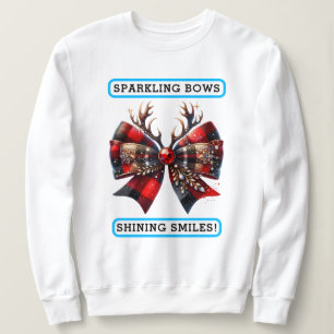 Sparkling Bows, Shining Smiles! Christmas Holiday Sweatshirt