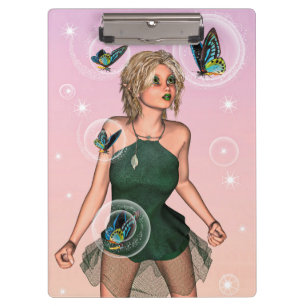 Sparkling Butterfly Fairy Fantasy Art Clipboard