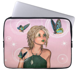 Sparkling Butterfly Fairy Fantasy Art Laptop Sleeve