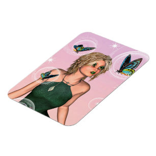 Sparkling Butterfly Fairy Fantasy Art Magnet