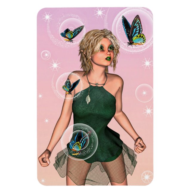 Sparkling Butterfly Fairy Fantasy Art Magnet (Vertical)