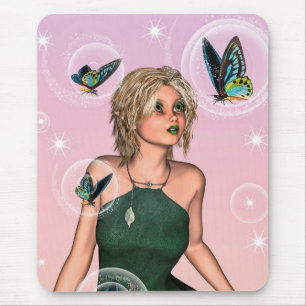 Sparkling Butterfly Fairy Fantasy Art Mouse Pad