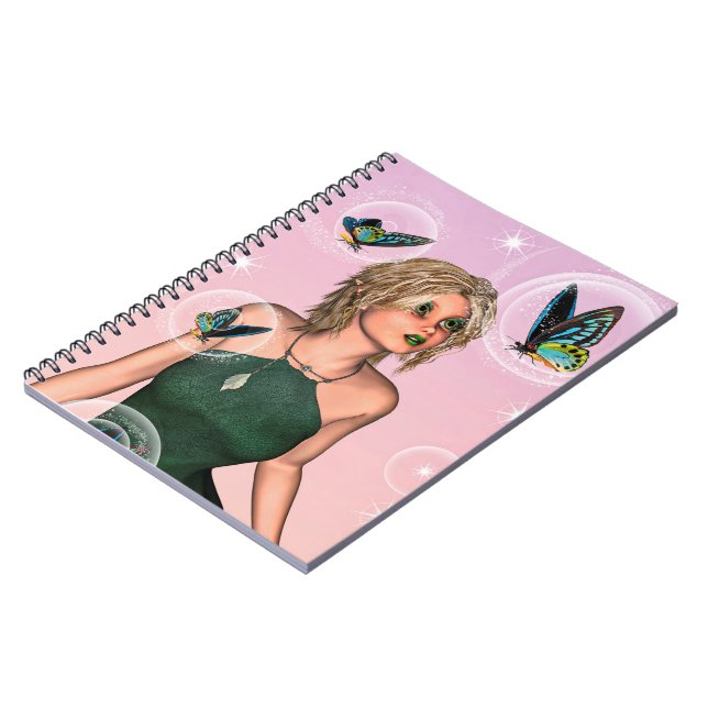 Sparkling Butterfly Fairy Fantasy Art Notebook (Left Side)
