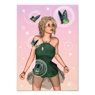 Sparkling Butterfly Fairy Fantasy Art Photo Print