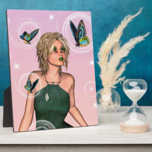 Sparkling Butterfly Fairy Fantasy Art Plaque