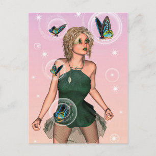 Sparkling Butterfly Fairy Fantasy Art Postcard
