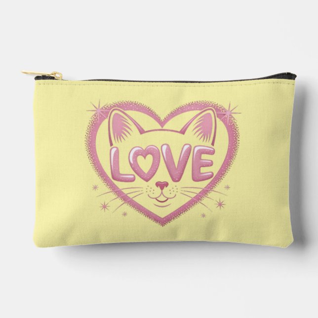 Sparkling Cat Love Accessory Pouch (Front)