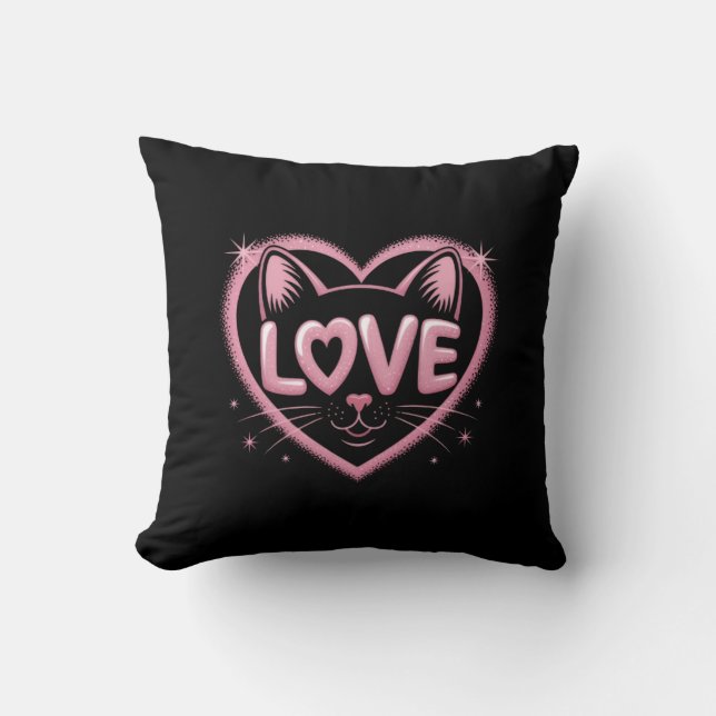 Sparkling Cat Love Cushion (Front)