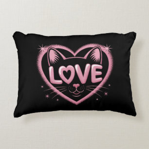 Sparkling Cat Love Decorative Cushion