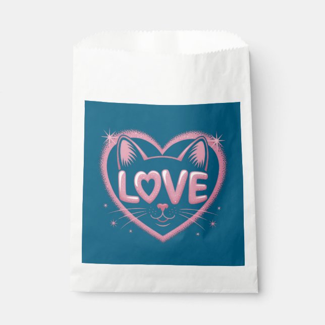 Sparkling Cat Love Favour Bags (Front)