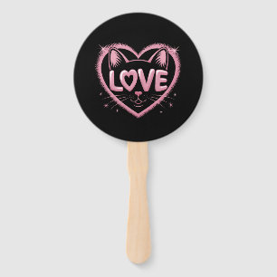 Sparkling Cat Love Hand Fan