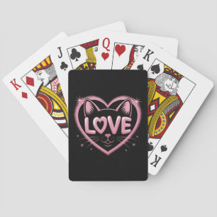 Sparkling Cat Love Playing Cards