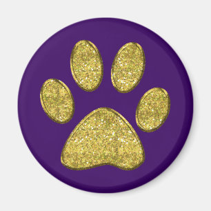sparkling cat paw pring - gold magnet