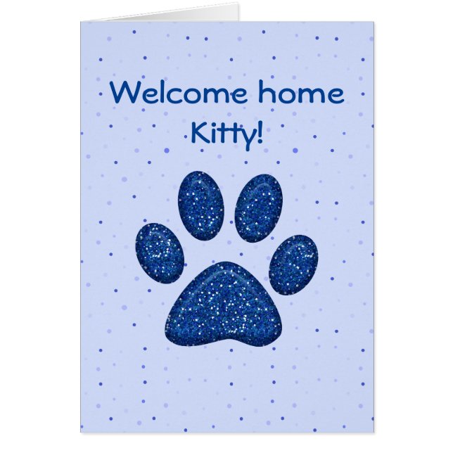 sparkling cat paw print - blue (Front)