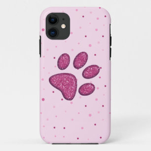 sparkling cat paw print - pink Case-Mate iPhone case