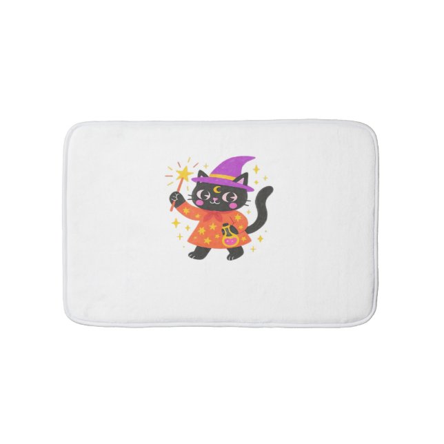 Sparkling Celestial Kitty Witch Classic T-Shirt Bath Mat (Front)