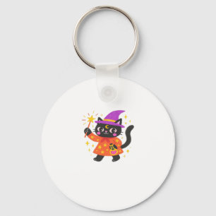 Sparkling Celestial Kitty Witch Classic T-Shirt Key Ring