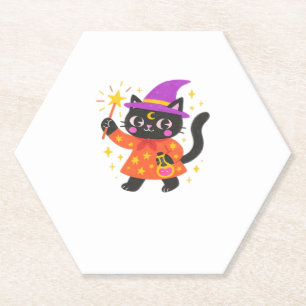 Sparkling Celestial Kitty Witch Classic T-Shirt Paper Coaster