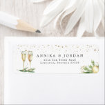 Sparkling Cheer | Winter Greenery Wedding Address<br><div class="desc">Wedding return address labels add style to your wedding envelopes, including those for your invitations, thank you cards, and other wedding stationery. Our custom wedding address labels and stickers have been designed with care and are perfect for weddings, anniversaries, birthdays, graduations, and all your other events. Transform your wedding stationery,...</div>