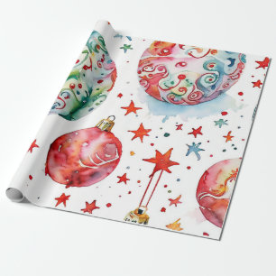 Sparkling Christmas Ball Delight Wrapping Paper