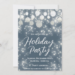 Sparkling Christmas balls  holiday corporate party Invitation
