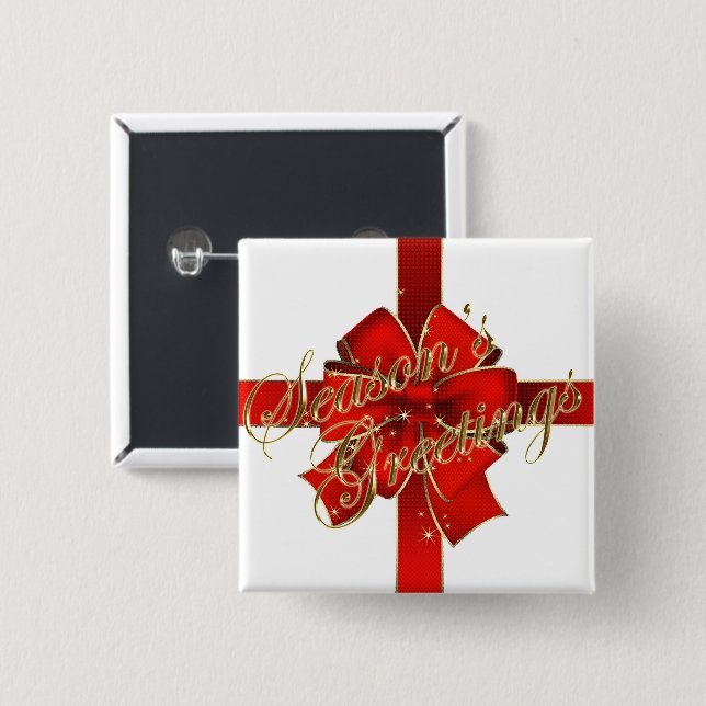 Sparkling Christmas Bow Button (Front & Back)