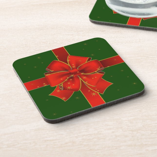 Sparkling Christmas Bow Coaster (Left Side)