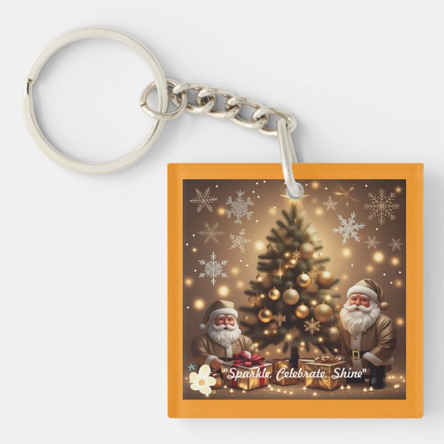 "Sparkling Christmas Joy" Key Ring (Front)