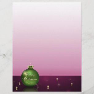 Sparkling Christmas Ornament Letterhead Stationery