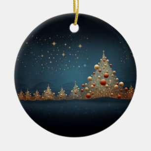 Sparkling Christmas Tree 5  Ceramic Tree Decoration