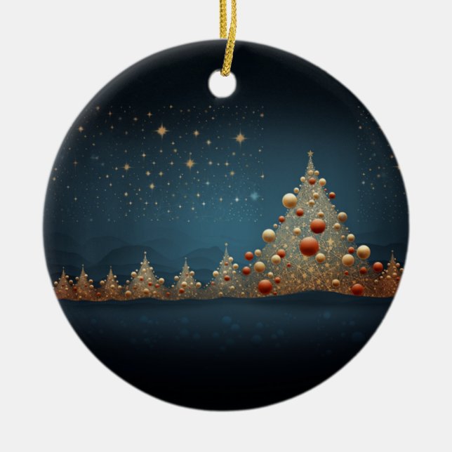 Sparkling Christmas Tree 5  Ceramic Tree Decoration (Front)
