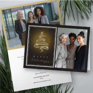 Sparkling Christmas Tree Business Holiday Card