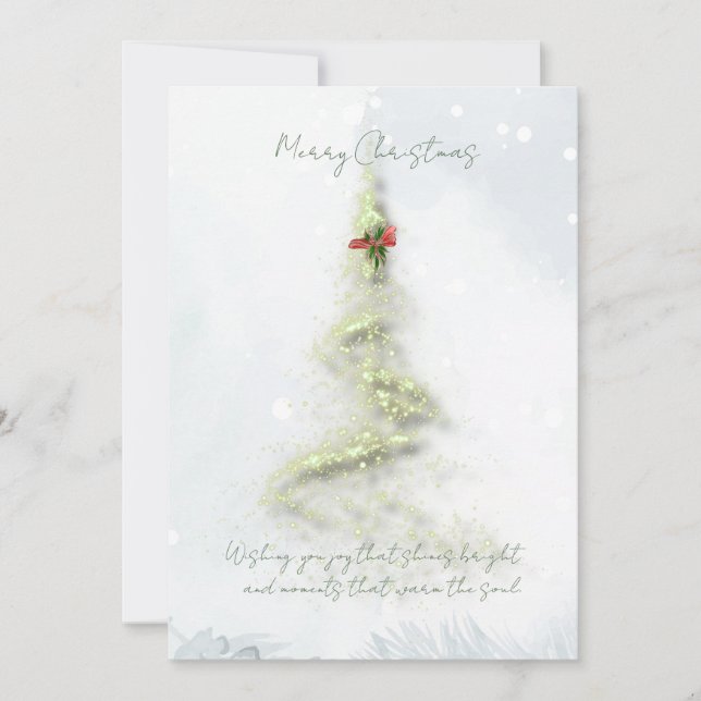 Sparkling Christmas Tree Flat Holiday Card (Front)