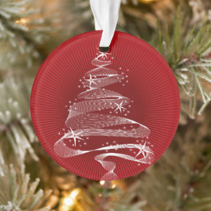 Sparkling Christmas Tree Stylish Holiday Photo Ornament