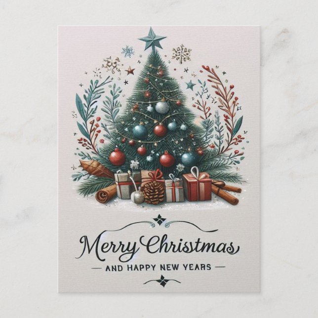 Sparkling Christmas Wishes Postcard (Front)