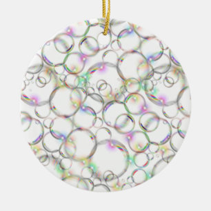 Sparkling Clear Translucent Bubbles On White Ceramic Tree Decoration