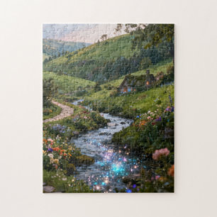 Sparkling Cottage Stream Jigsaw Puzzle