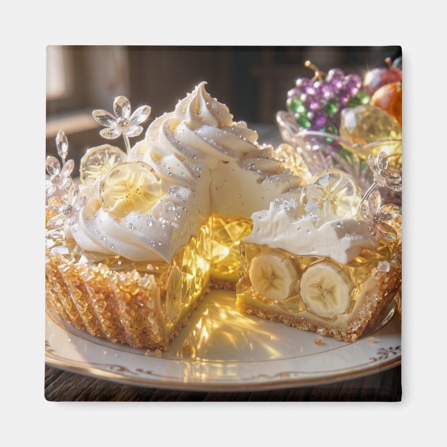 Sparkling Crystal Banana Cream Pie  Magnet (Front)