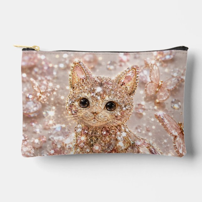 Sparkling Crystal Cute Cat Aesthetic  Bag (Front)