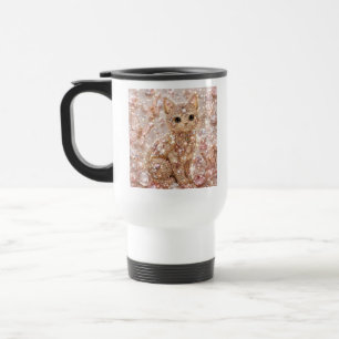 Sparkling Crystal Cute Cat Aesthetic Coffee Mug