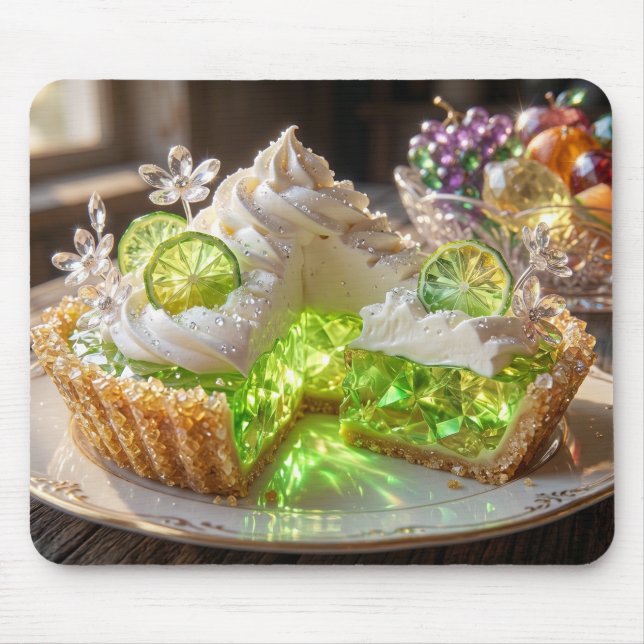 Sparkling Crystal Key Lime Pie Dessert Art Mouse Pad (Front)