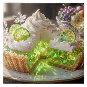 Sparkling Crystal Key Lime Pie Dessert Art Tile