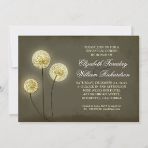 sparkling dandelions rehearsal dinner invitations