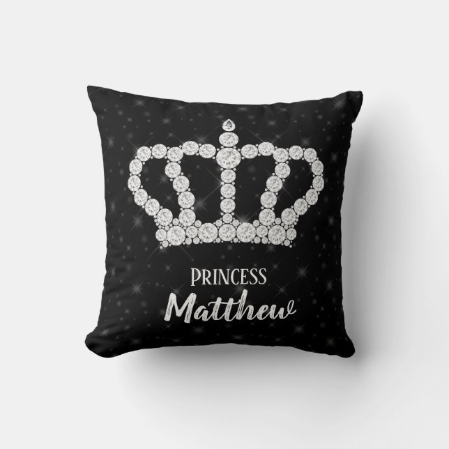 Sparkling Diamond Crown - choose your background Cushion (Front)